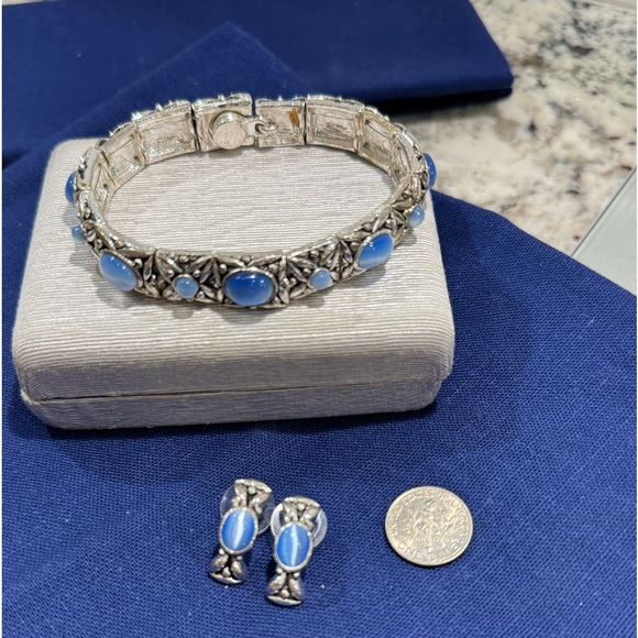 Blue stone bracelet and earrings set from Roman - Picture 5 of 6